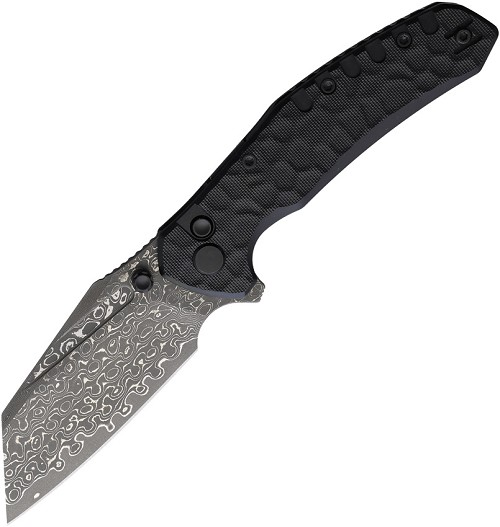 Critical Strike Shamu Button Lock Pocket Knife Damascus - CRSB510BKTM 