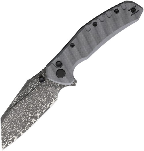 Critical Strike Shamu Button Lock Pocket Knife Damascus - CRSB510GRTM 