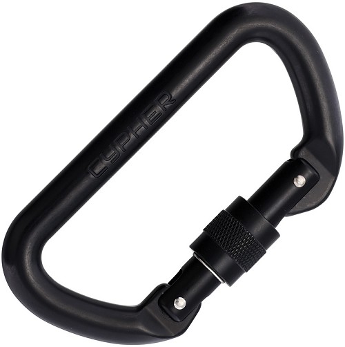 Cypher D Screw Gate Carabiner Black - CY433017 