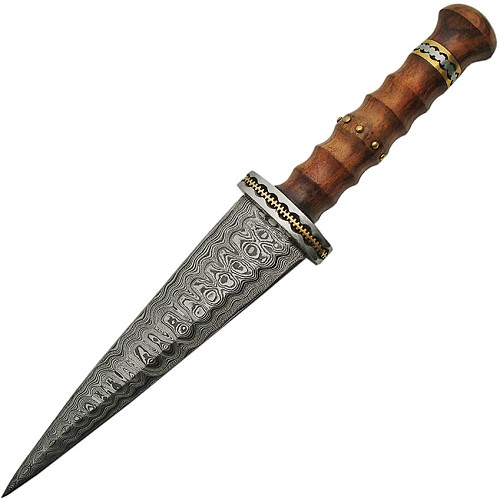Damascus Steel Dirk Rosewood Handles - DM1115 