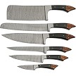 DM1378 Damascus Set-6 Piece Chef Knives with Roll 