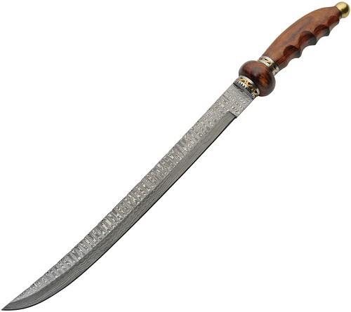 Damascus Brass And Wood Saber Sword - DM5036 