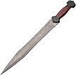 Damascus Braided Ruby Short Sword - DM5047 