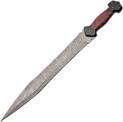 Damascus Braided Ruby Short Sword - DM5047 