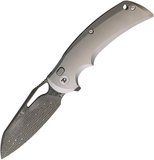 Dreamtech Button Lock Pocket Knife Titanium Damascus - DTK3503D 