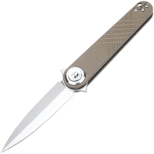 Dreamtech Button Lock Pocket Knife G10 Desert Tan - DTK4052GD 