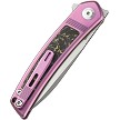 Dreamtech Button Lock Pocket Knife Titanium Carbon Fiber Pink - DTK4288P 