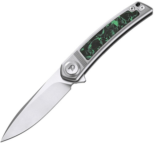 Dreamtech Button Lock Pocket Knife Titanium Carbon Fiber Gray - DTK4288S 