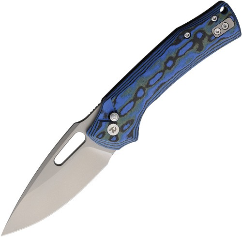 Dreamtech Button Linerlock Pocket Knife Blue Micarta - DTK4542MBL 