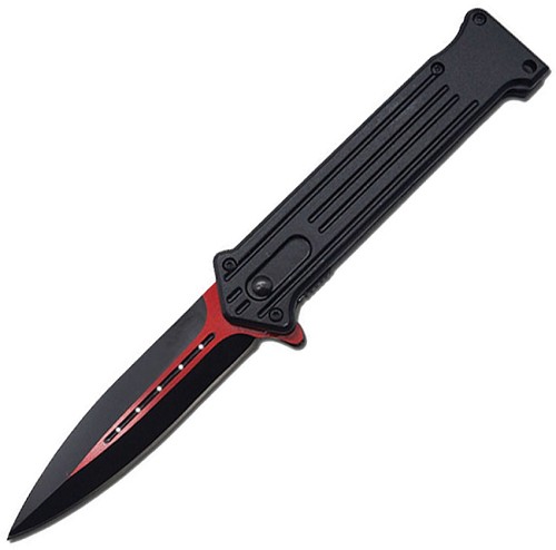 ElitEdge Spring Assisted Opening Dagger Linerlock Pocket Knife Red - EE10970RD 