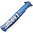 ElitEdge Linerlock Pocket Knife Spring Assisted Opening Blue - EE10A128BL 