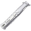 ElitEdge Linerlock Pocket Knife Spring Assisted Opening Silver - EE10A128SL 