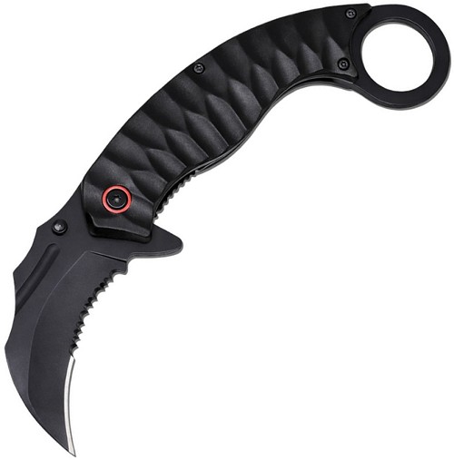 ElitEdge Spring Assisted Opening Karambit Linerlock Pocket Knife Black - EE10A130BK 