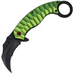 ElitEdge Spring Assisted Opening Karambit Linerlock Pocket Knife Green - EE10A130GN 