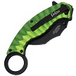 ElitEdge Spring Assisted Opening Karambit Linerlock Pocket Knife Green - EE10A130GN 