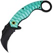 ElitEdge Spring Assisted Opening Karambit Linerlock Pocket Knife Teal - EE10A130TQ 