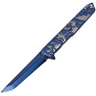 ElitEdge Linerlock Pocket Knife Spring Assisted Opening Dragon Blue - EE10A134BL 
