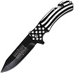 ElitEdge Rescue Linerlock Pocket Knife Spring Assisted Opening God Bless America - EE10A144SFB 