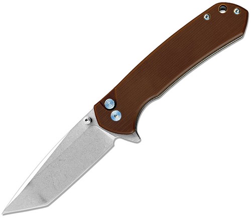ElitEdge Button Lock Pocket Knife Brown - EE10B026BN 