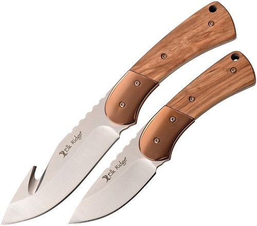 Elk Ridge Fixed Blade Hunting Knife Combo Brown - ER20010BR 