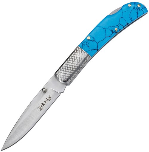 Elk Ridge Lockback Pocket Knife Blue - ER2006BL 