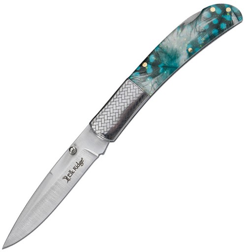 Elk Ridge Lockback Pocket Knife Green - ER2006GN 