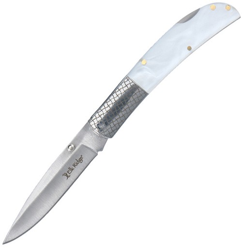 Elk Ridge Lockback Pocket Knife White - ER2006WH 