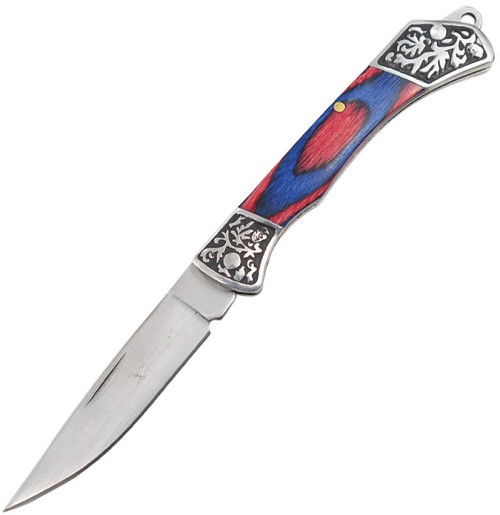Elk Ridge Slip Joint Pocket Knife Blue Red - ER2024BL 