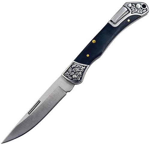 Elk Ridge Lockback Pocket Knife Black Wood - ER2027BK 