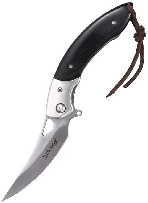 Elk Ridge Linerlock Pocket Knife Wood - ER2032BN 