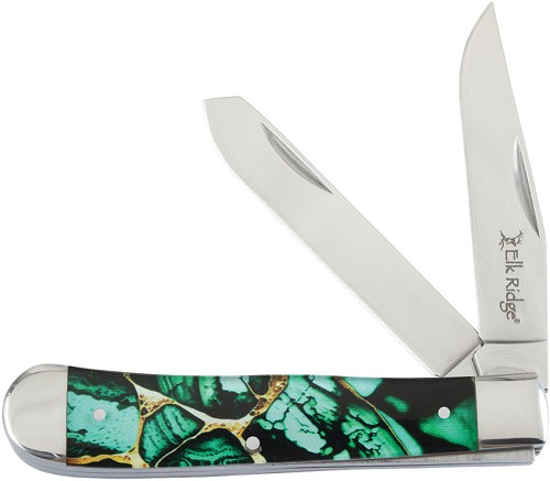 Elk Ridge Trapper Pocket Knife Dark green - ER42452DG 