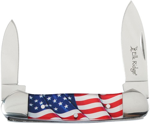 Elk Ridge Canoe Pocket Knife Flag - ER42454AF 