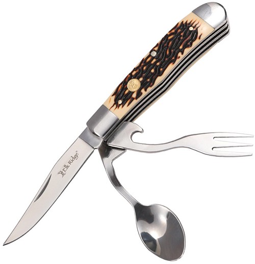 Elk Ridge Multi Tool Folder Faux Bone - ER439BN 