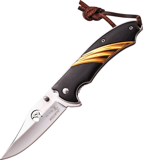 Elk Ridge Ballistic Linerlock Pocket Knife A/O Wood - ERA540GW 