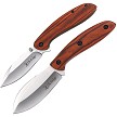 Elk Ridge Fixed Blade Skinner & Linerlock Pocket Knife Combo Brown - ERSET111BN 