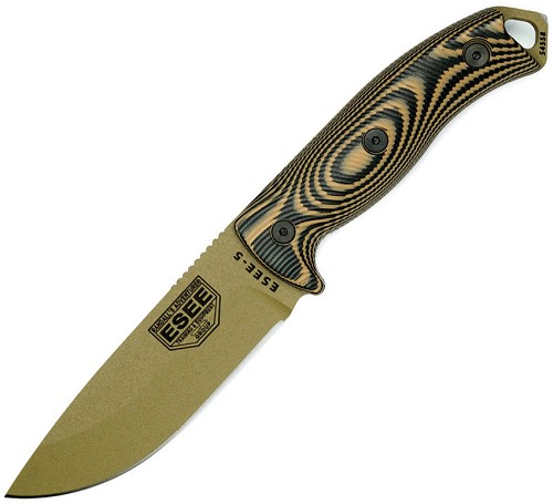 ESEE Model 5 Fixed Blade Knife Dark Earth - ES5PDE0005 