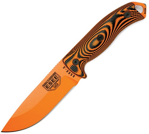 ESEE Model 5 Fixed Blade Knife Orange - ES5POR006 