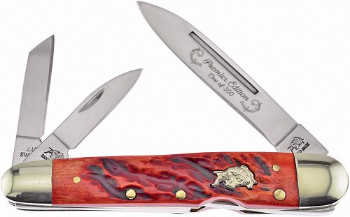 Frost Cutlery Locking Whittler Pocket Knife Dark Red Jig - FBDG116DRJB 