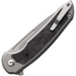 FF013SCF Ferrum Forge Knife Works Stinger Button Lock Pocket Knife Shredded Carbon Fiber 