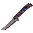Falcon Linerlock Pocket Knife Spring Assisted Opening Blue Red - FLNKS24201 