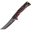 Falcon Linerlock Pocket Knife Spring Assisted Opening Aluminum Red Gray - FLNKS24202 