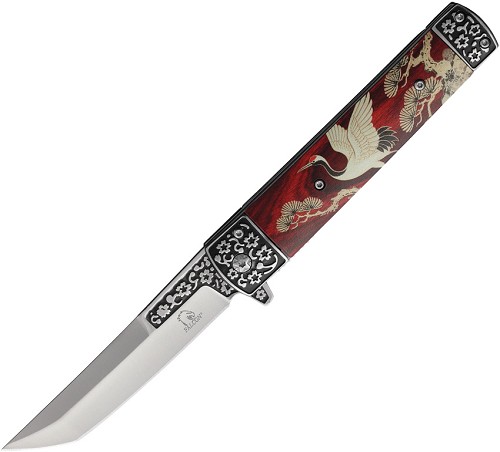 Falcon Linerlock Pocket Knife Spring Assisted Opening Tanto Crane - FLNKS2538CR 