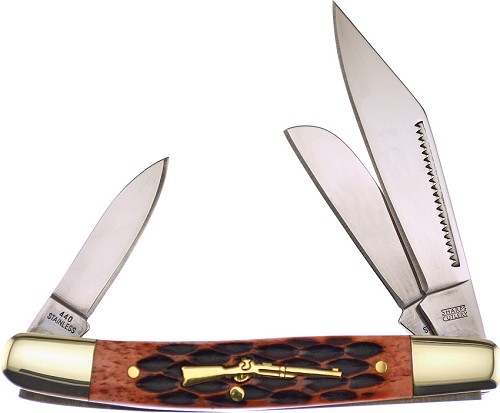 Frost Cutlery Sharps Cutlery Wrangler Pocket Knife Brown Bone - FSHP112BRJB 