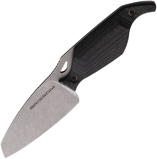 Grissom Knife & Tool Riverstone Fixed Blade Knife Black Micarta - GKT002MBK 