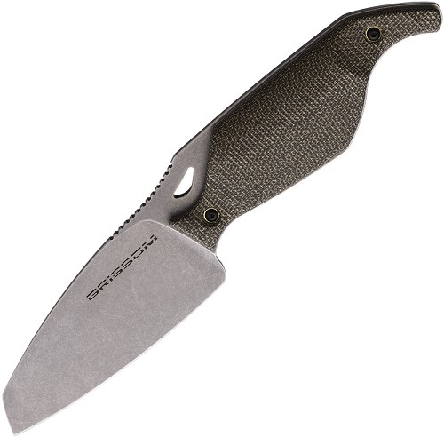 Grissom Knife & Tool Riverstone Fixed Blade Knife OD Green Micarta - GKT002MOD 