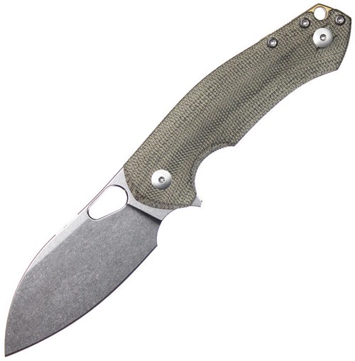 GiantMouse ACE Biblio XL Linerlock Pocket Knife Green Micarta - GM11811 
