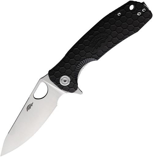 Honey Badger Medium Leaf Linerlock Pocket Knife Black - HB1386 