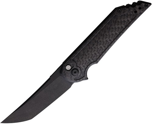 Hoback Kwaiback Button Lock Pocket Knife Carbon Fiber - HOB040 