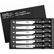 HRI009 Hen & Rooster Steak Knife Set Black Wood 