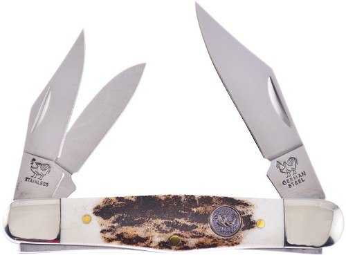 Hen & Rooster Whittler Pocket Knife Deer Stag - HRI123DS 